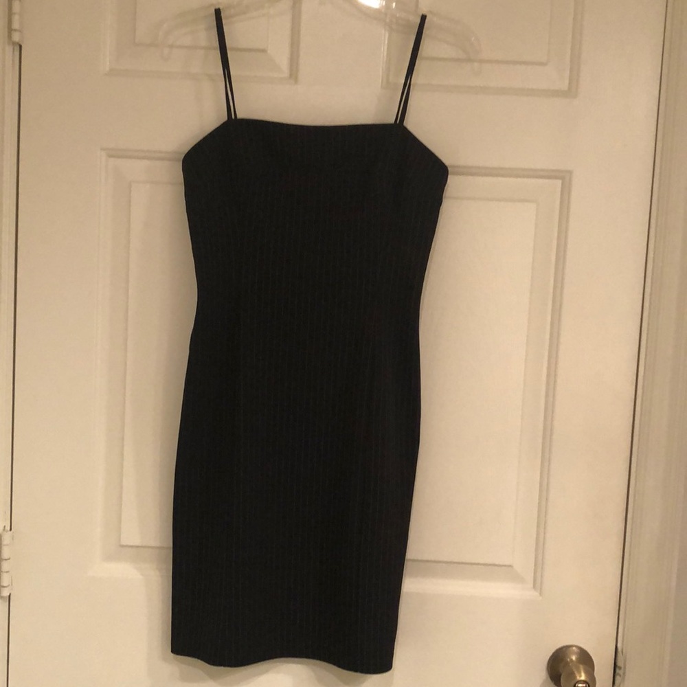 Never worn, Thin White-Striped Black Dress
